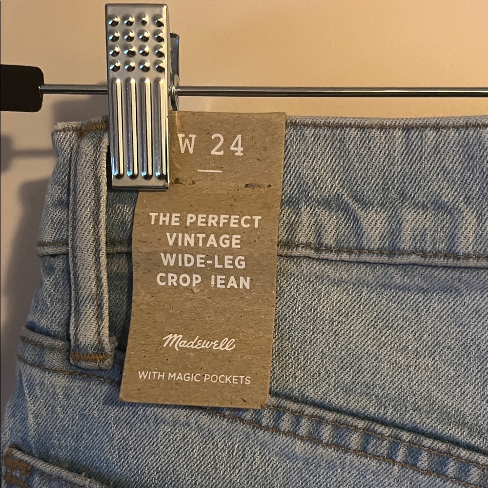 NWT Madewell 24 The Perfect Vintage Wide-Leg Crop Jean - Picture 9 of 10